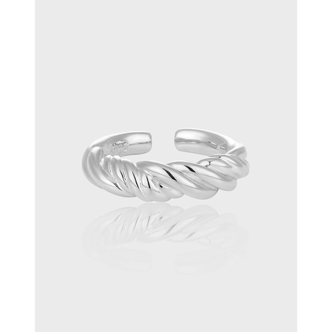 S925 Sterlingsilber Gedrehtes Seil Ring Für Damen Minimalistisch Offen Verstellbar Kabel Fingerring Modeschmuck Geschenk
