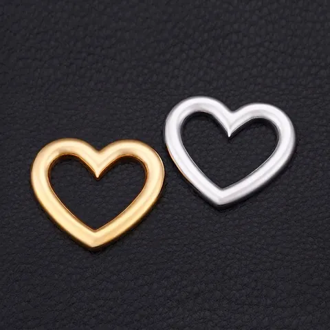 Pendente A Cuore In Acciaio Inossidabile Lucidato Design Cavo Per Creazione Di Gioielli DIY Fascino In Metallo Accessorio