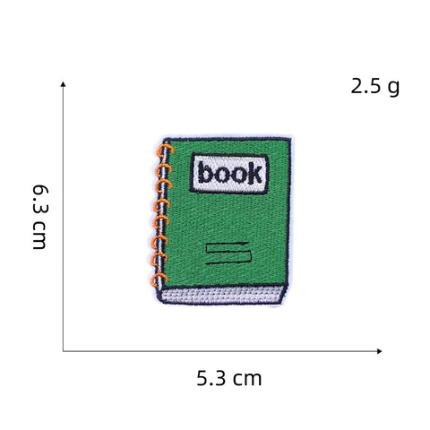 Cute School Bus Stationery Embroidery Patches Iron On Fabric Badges For Student Backpack Clothing DIY Repair