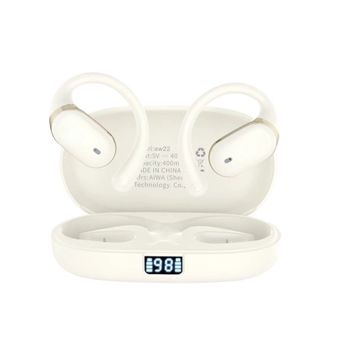 Auricolari Bluetooth 5.3 Senza Fili Orecchio Aperto Sport Cuffie PC ABS HiFi Audio Impermeabile IPX7 Allenamento Display LED