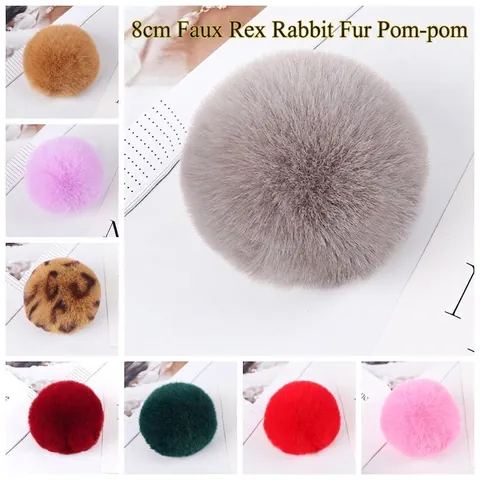 Pompons En Fausse Fourrure De Lapin Moelleux Charmes En Peluche Douce Ronde Pour La Fabrication De Bijoux DIY Sacs Accessoires