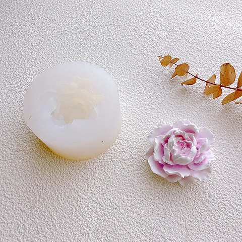 Molde De Silicona Flor De Jazmín Vela Artesanal Aromaterapia Yeso Fondant Mousse Pastel Herramienta Hornear Floral Redondo