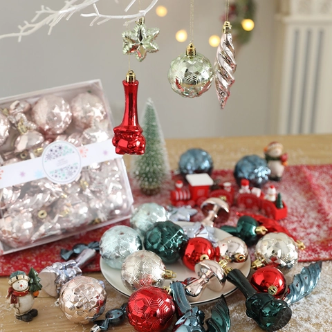 Eleganti Ornamenti Appesi Per Albero Di Natale In Plastica Galvanizzata Forme Assortite Decorazioni Per Feste Natalizie