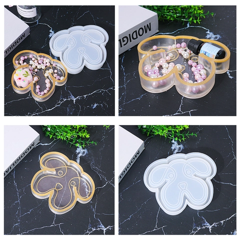 Puppy Hundekopf Silikonform Flexibler Guss Für DIY Harz Schmucktablett Aufbewahrungsplatte Desktop Organizer Basteln
