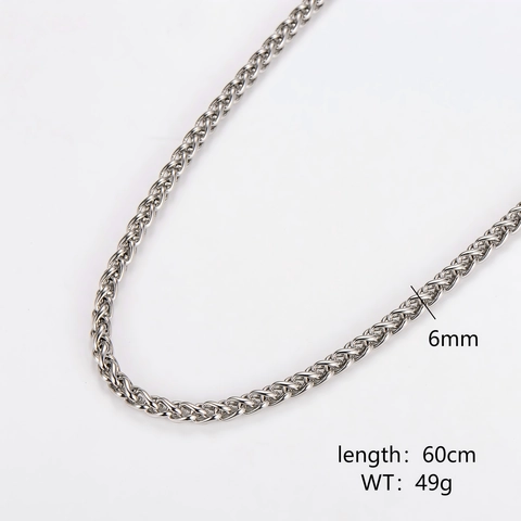 Herren Halskette Aus Edelstahl Weizenkette Dragon Bone Hip Hop Punk Stil Trendiger Minimalistischer Schmuck