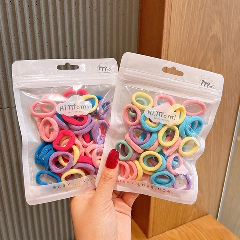 Kids Elastic Hair Bands High Elasticity Soft Seamless No Damage Macaron Colors For Toddler Baby Girls Ponytail Holders