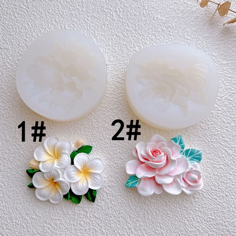 Stampi In Silicone Fiori Gardenia Frangipane Rosa 3D Per Decorazione Torte Cioccolato Resina Gesso Sapone Artigianale