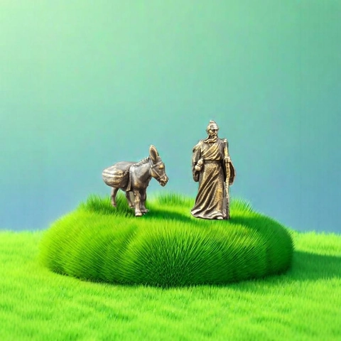Ornamenti Paesaggistici Per Acquari In Miniatura Lega Vintage Placcata Rame Antico Personaggio Cinese Decorazione Giardino Zen