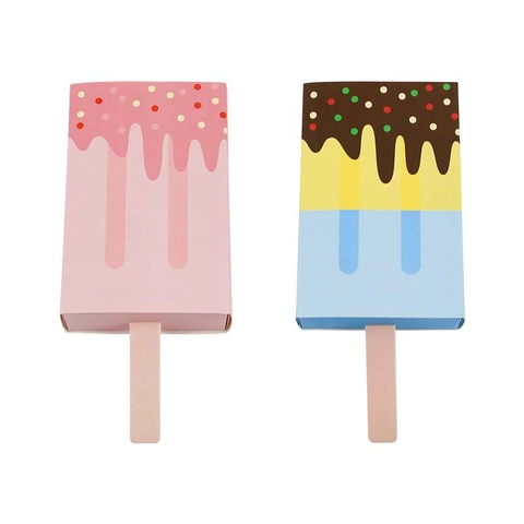 Ice Cream Shaped Candy Box Paper Gift Packaging Drawer Type Portable Wedding Birthday Party Favors Creative Cute