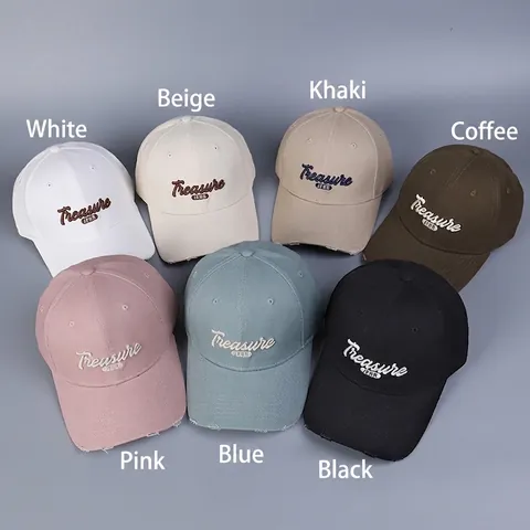 Casquette De Baseball En Coton Bord Déchiré Broderie Lettres 3D Retro Streetwear Sommet Dur Ajustable Chapeau Unisexe