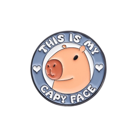 Broche De Esmalte De Aleación Redondo Animales Dibujos Animados Insignia Slogan Inglés Divertido Para Ropa Bolsos