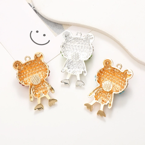 Ciondoli Rana Con Strass Cartone Animato Lega Animale DIY Gioielli Pendente Per Custodie Telefono Decorazione Scarpe Fai Da Te
