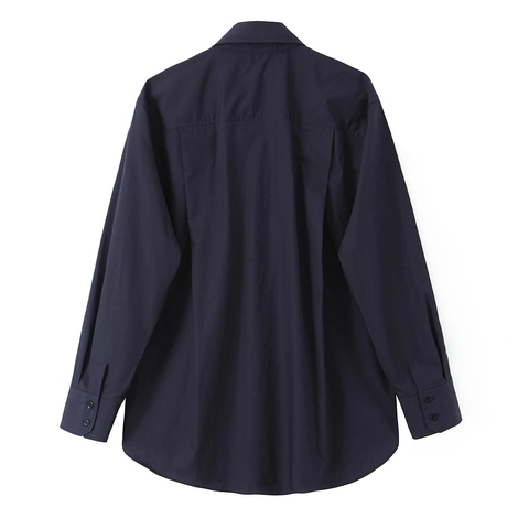 Camisa De Mujer De Manga Larga De Poliéster Con Corbata Color Sólido Elegante Popelina Blusa Tops Casuales