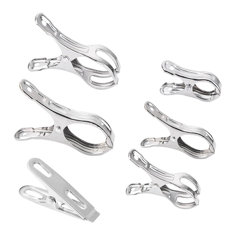Pinzas Para La Ropa De Acero Inoxidable A Prueba De Viento Pinzas Grandes Para Edredones Metal Resistente Secado Lavandería