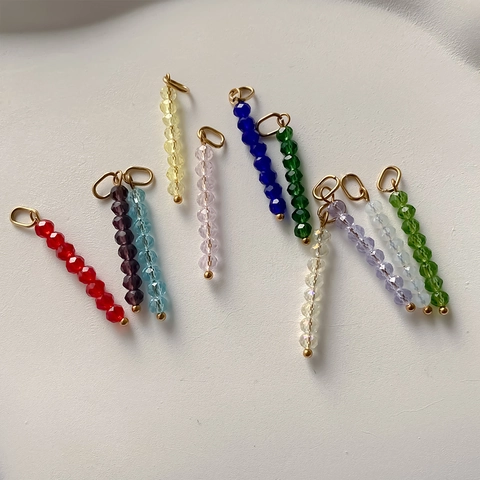 Roestvrij Staal Kunstmatig Kristal Kraal Hanger Verguld Geboortesteen Bedel Voor Sieraden Maken DIY Vrouwen Accessoires