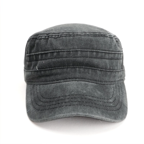 Cappello Cadet In Cotone Lavato Vintage Berretto Militare Piatto Regolabile Traspirante Protezione Solare Stile Retrò Uomo Donna