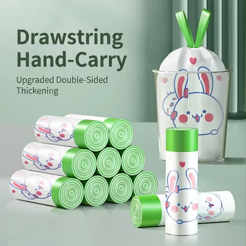 Bolsas De Basura Con Cordón De HDPE Engrosadas A Prueba De Fugas Resistentes Bonitas Con Estampado De Dibujos Animados
