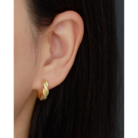 Boucles D'oreilles Créoles Torsadées En Argent Sterling 925 Texture Corde Tressée Boucle D'oreille Ronde Bijoux Pour Femmes