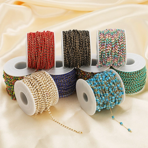 Stainless Steel Enamel Bead Chain DIY Jewelry Making Colorful Fashion Punk Necklace Bracelet Accessories