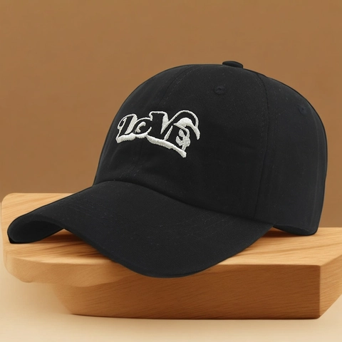 Casquette De Baseball En Coton Avec Broderie Lettre LOVE Visière Courbe Réglable Protection Solaire Streetwear