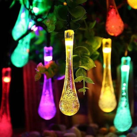 LED Lichterkette Solarbetrieben Wasserdicht Wassertropfen Blase Kunststoff Deko Lichter Für Garten Camping Draußen Terrasse