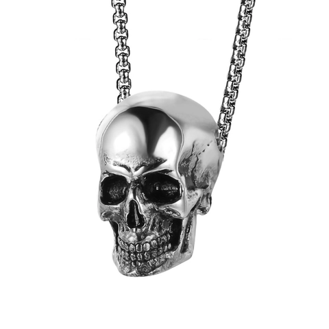 Edelstahl Hip Hop Halsketten Retro Totenkopf Buddha Stern Anhänger Punk Gothic Schmuck Für Herren Damen