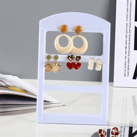 Ohrring Display Rack Mehrere Löcher Mehrere Ebenen L-Förmiger Schmuck Organizer Ständer Für Ohrstecker Kunststoff Acryl