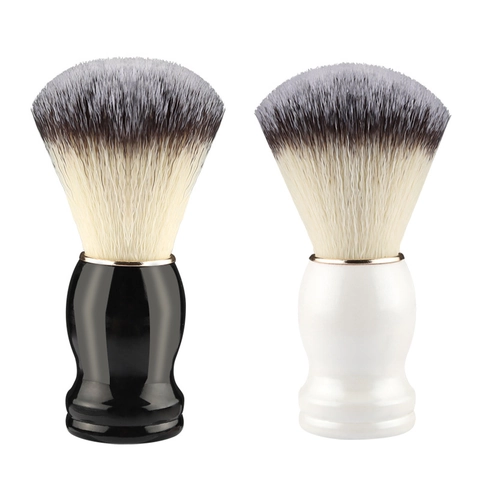 Blaireau De Rasage Pour Hommes Poils En Fibres Synthétiques Douces Manuel Outil De Moussage Pour Barbe ABS Bois