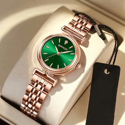 Dames Retro Quartz Horloge Waterdicht Strass Index Mode Zakelijk Polshorloge Zinklegering Kast Mineraalglas Mesh Staal