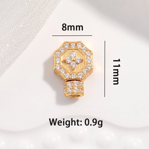 925 Sterling Silber Verschluss Verbinder Zirkonia Hexagonal Klee Schraubverschluss Für DIY Schmuckherstellung