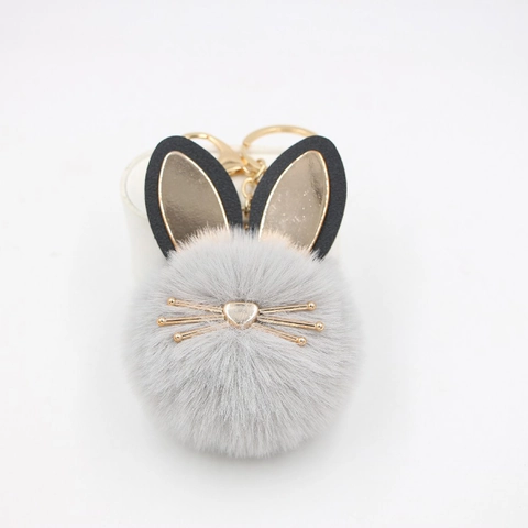 Portachiavi Carino Gatto In Pelliccia Sintetica Pompon Per Donna Ciondolo Per Borsa Baffi In Metallo Orecchie In Ecopelle Anello In Lega