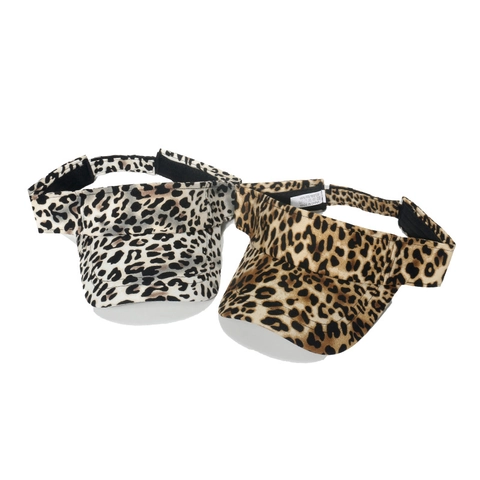 Chapeau De Soleil Ouvert Imprimé Léopard En Polyester Réglable Protection UV Visière De Plage Extérieure Pour Femmes