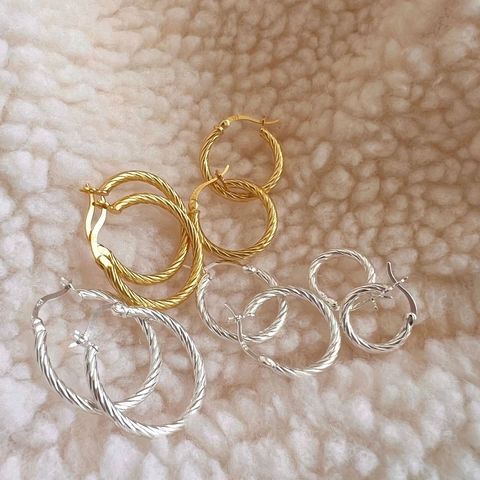 Twisted Rope Hoop Earrings 925 Sterling Silver Minimalist Trendy Geometric Circle Jewelry For Women