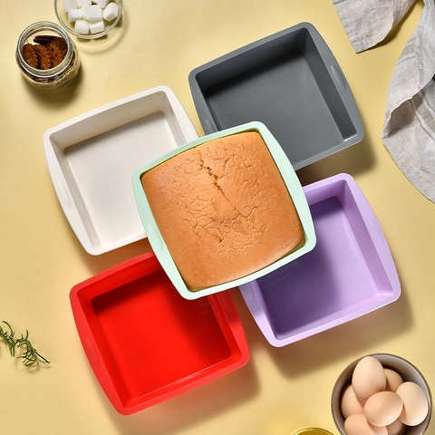 Stampo Per Torte In Silicone Quadrato Rotondo Teglia Da Forno Antiaderente Resistente Al Calore Per Forno Friggitrice Ad Aria Pane Dolce