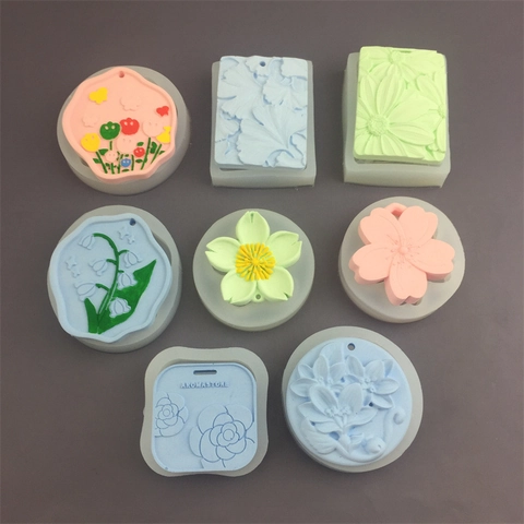 Floral Silicone Mold Ginkgo Leaf Camellia Daisy Shapes For DIY Plaster Resin Aromatherapy Wax Tablet Baking