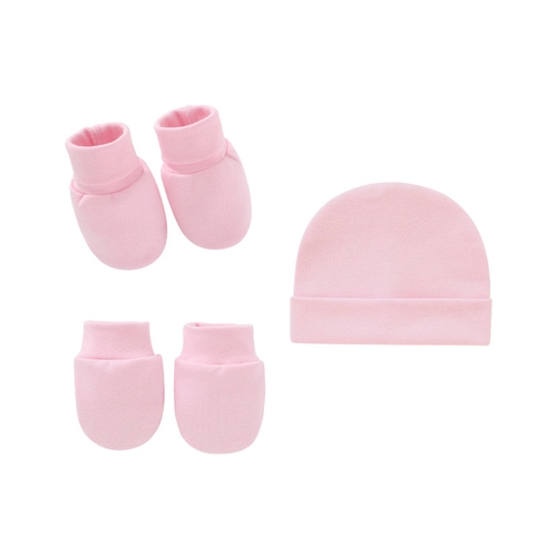 Soft Cotton Knitted Newborn Baby Hat Mittens Foot Cover Set Infant Beanie Anti-scratch Gloves Booties Accessories Gift Set