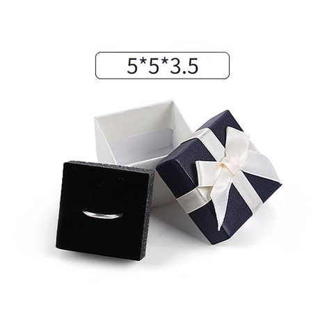 Jewelry Gift Packaging Bow Ribbon Plastic Storage Case For Ring Earring Necklace Including Polishing Cloth Simple Elegant