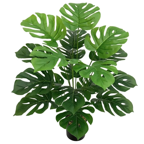 Artificial Monstera Plant Potted Faux Swiss Cheese Tropical Greenery Home Office Decoration Nordic Style Realistic PVC