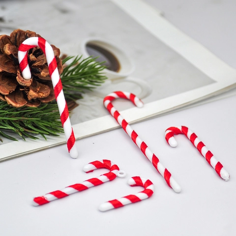 Weihnachten Mini Zuckerstange Hängen Ornamente Rot Weiß Kunststoff Spirale Weihnachtsbaum Dekorationen DIY Dekor