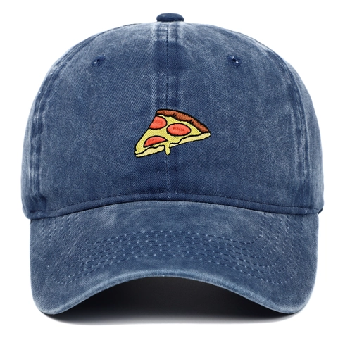 Cappellino Da Baseball In Cotone Lavato Ricamo Pizza Regolabile Protezione Solare Sport All Aperto Donna Uomo