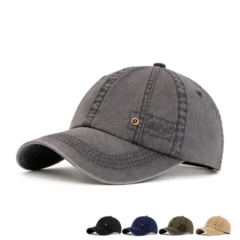 Berretto Da Baseball In Cotone Lavato Vintage Distressed Soft Top Regolabile Dad Hat Per Uomini Protezione Solare