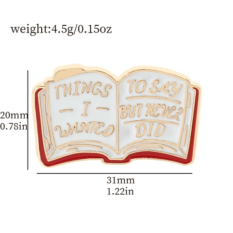 Emaille Pin Buchform Legierung Brosche Cartoon Zitat Abzeichen Dekoration Für Kleidung Taschen Rucksäcke Student Geschenk Unisex Zubehör