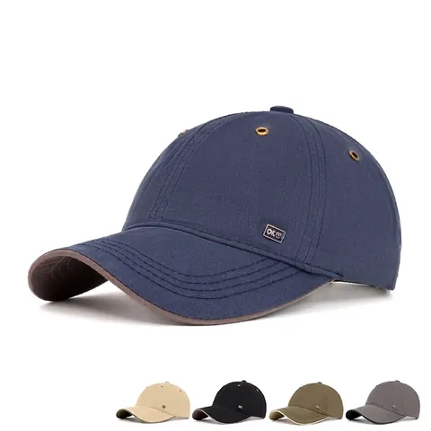 Cappello Da Baseball In Puro Cotone Twill Visiera Curva Fibbia Regolabile Moda Uomo Berretto Casual Outdoor