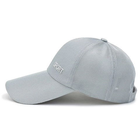 Atmungsaktive Mesh Baseball Cap Herren Langer Schirm Sonnenhut Sport Stickerei Verstellbar Outdoor Angeln Polyester