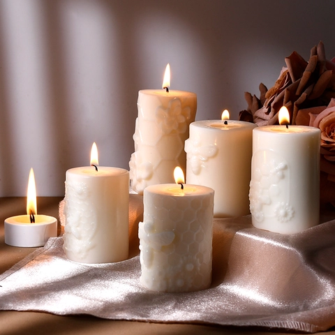 Honingraat Bij Siliconen Kaarsvorm DIY Handgemaakt 3D Reliëf Cilinder Aromatherapie Was Zeep Gietgereedschap