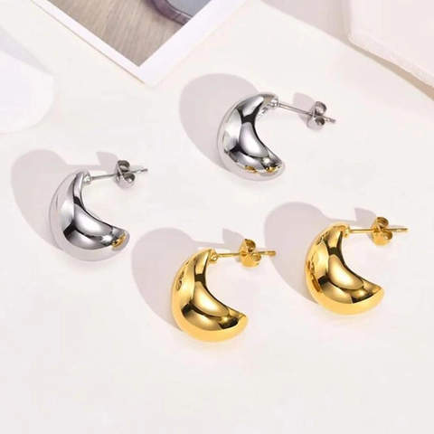 Wassertropfen Ohrstecker 316 Edelstahl Poliertes Spiegel Finish Minimalistischer Geometrischer Modeschmuck Für Damen