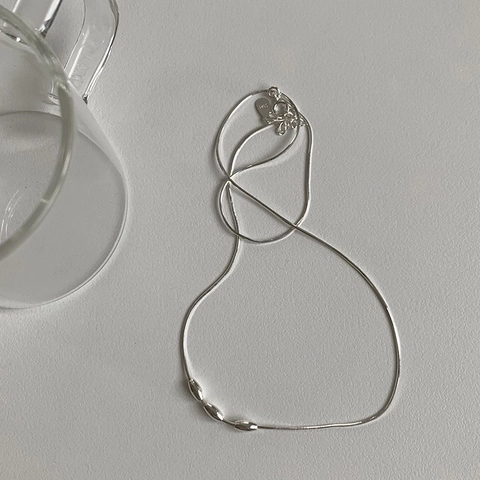 Minimalistische 925 Sterling Silber Halskette Schlangenkette Mit Drei Olivenperlen Geometrischer Schmuck Damen