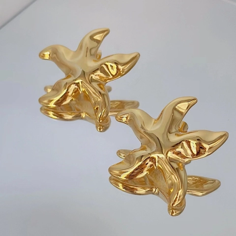 Pendientes De Estrella De Mar Cobre Metal Estilo Océano Individual Minimalista Geométrico Para Mujeres