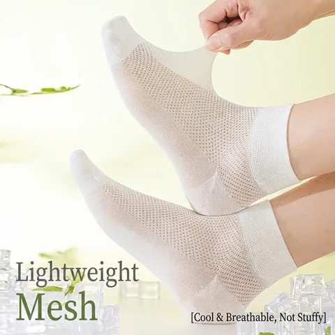 Calzini Alla Caviglia Uomo Menta Raffreddamento Viscosa Maglia Traspirante Anti-odore Sottile Casual Estate Senza Cuciture Leggero