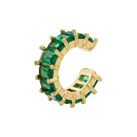 Orecchino a Clip in Rame con Strass Geometrico a Forma di T Micro Intarsiato Scintillante Orecchini a C per Donna Gioielli alla Moda